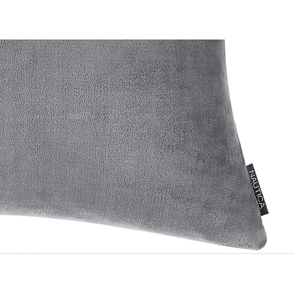 Nautica Ultra Soft Plush European Pillow Sham Grey